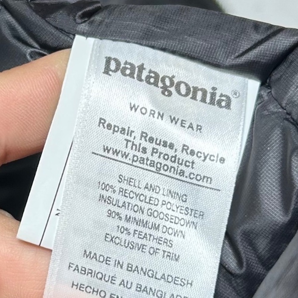 Patagonia Womens Medium Down Sweater Jacket Black Puffer Full Zip - Picture 5 of 6